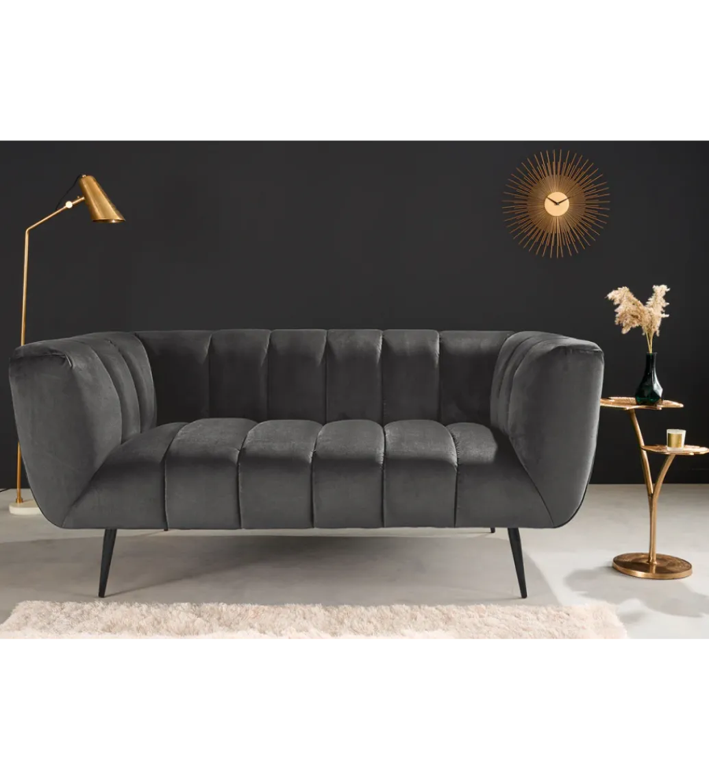 Sofa dwuosobowa Scarlett 165 cm szara*Invicta Interior - przedsprzedaż Outlet