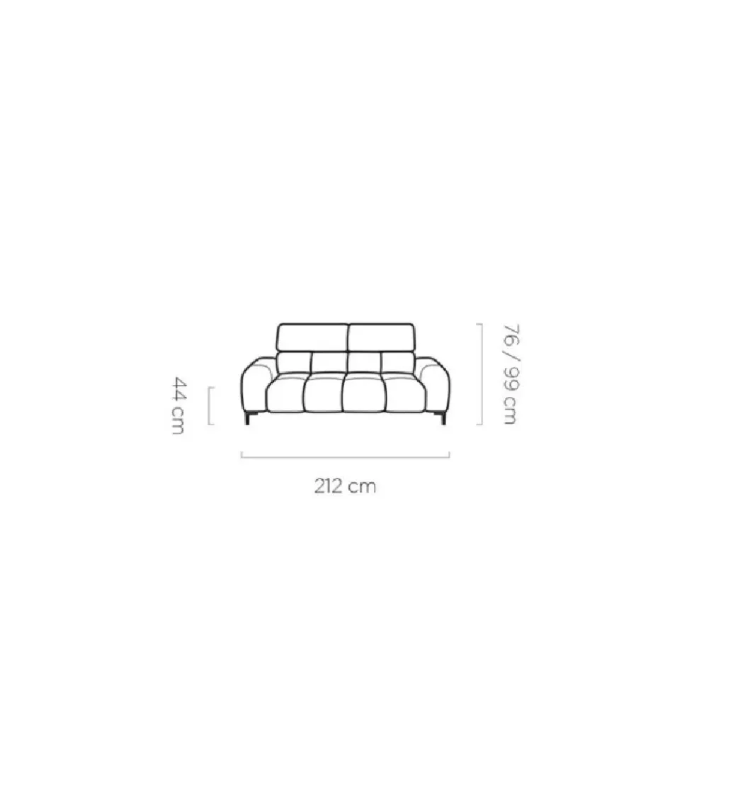 Sofa ELEKTRA Plaza 212 cm z elektrycznie wysuwanym siedziskiem*Wersal Online