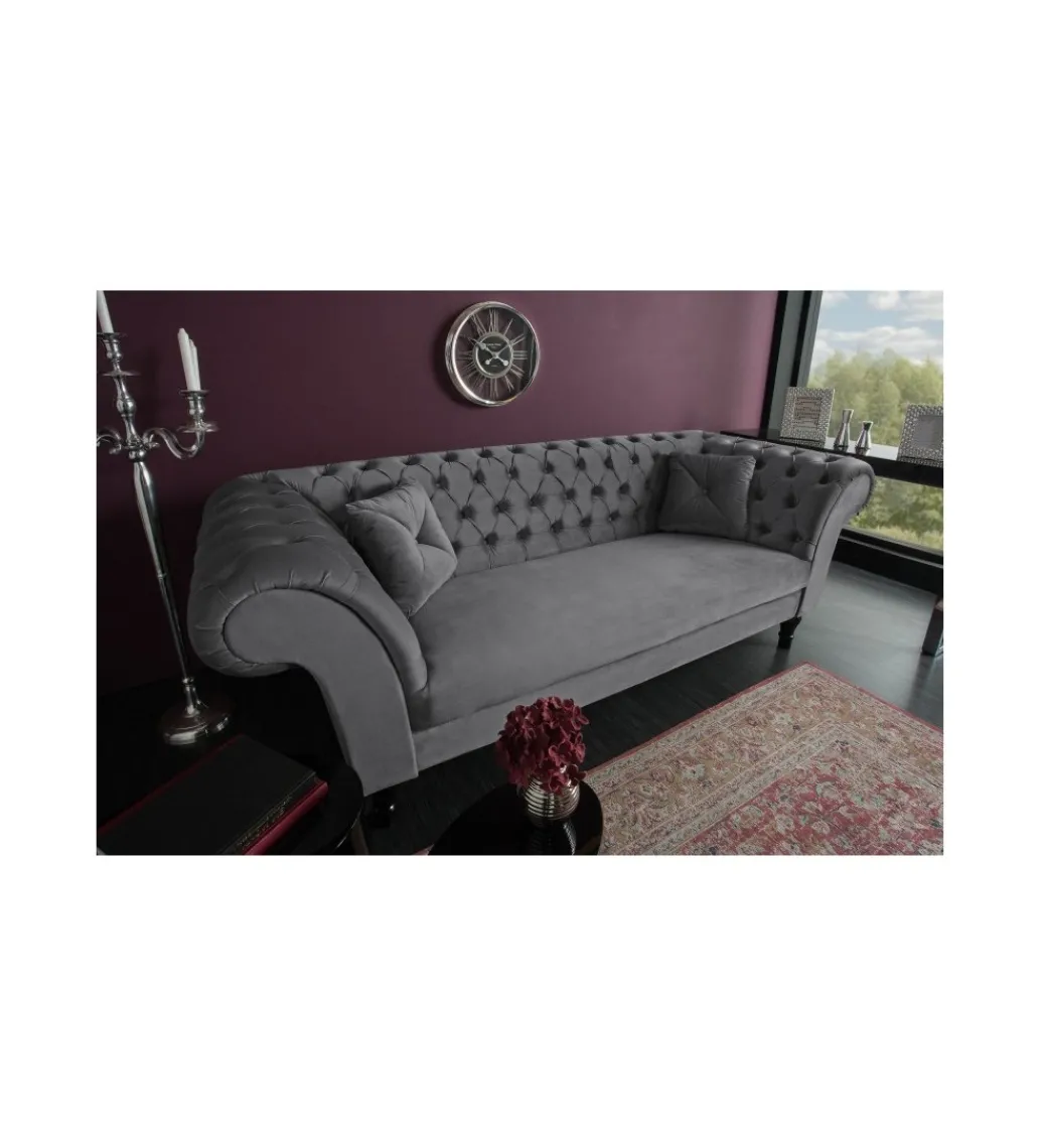 Sofa Euphoria 225 cm srebrno szara*Invicta Interior New