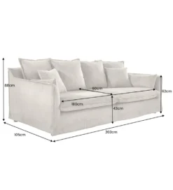 Sofa HEAVEN 200 cm cord zielony*Invicta Interior New
