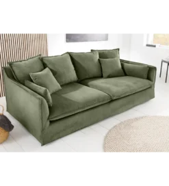 Sofa HEAVEN 200 cm cord zielony*Invicta Interior New