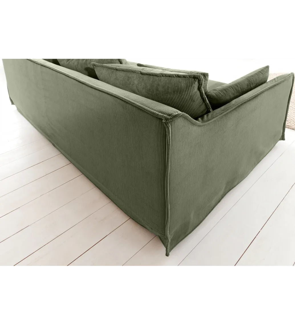 Sofa HEAVEN 200 cm cord zielony*Invicta Interior New