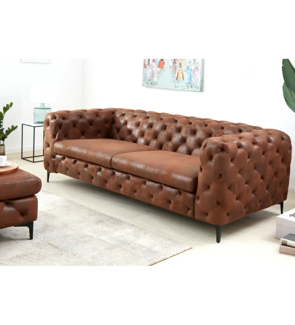 Sofa MODERN BAROCK 240 cm antyczny brąz*Invicta Interior Clearance