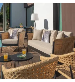 Sofa ogrodowa NIVA 171 cm naturalna czarna*Zona-Design Outlet