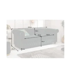 Sofa OLIVIO 220 cm antyczny róż*Invicta Interior Outlet