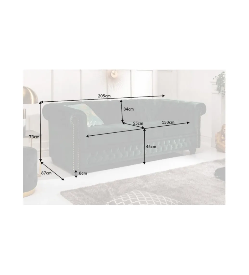 Sofa OLIVIO 220 cm antyczny róż*Invicta Interior Outlet