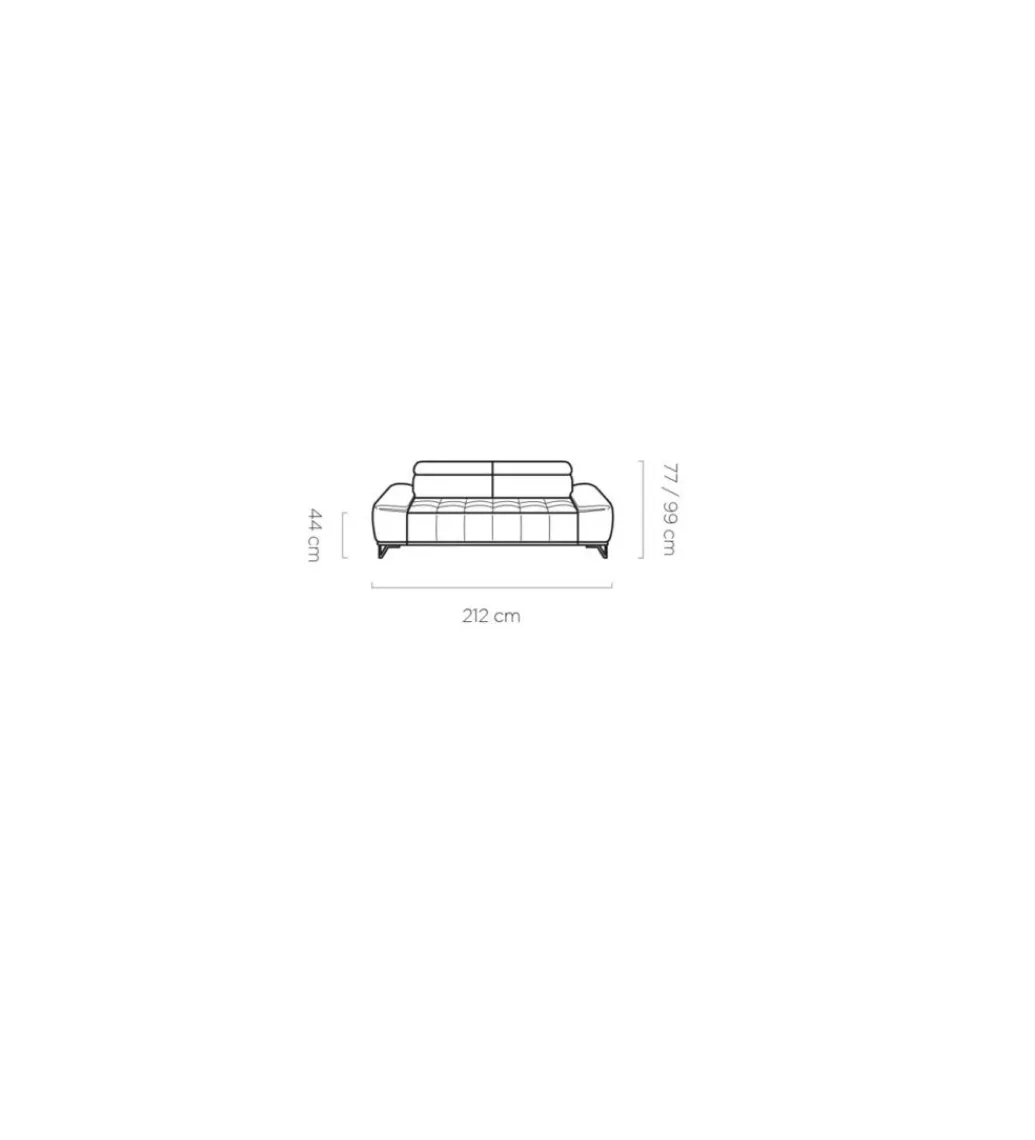 Sofa PALLADIO 212 Cm Z Elektrycznie Wysuwanym Siedziskiem*Wersal Outlet
