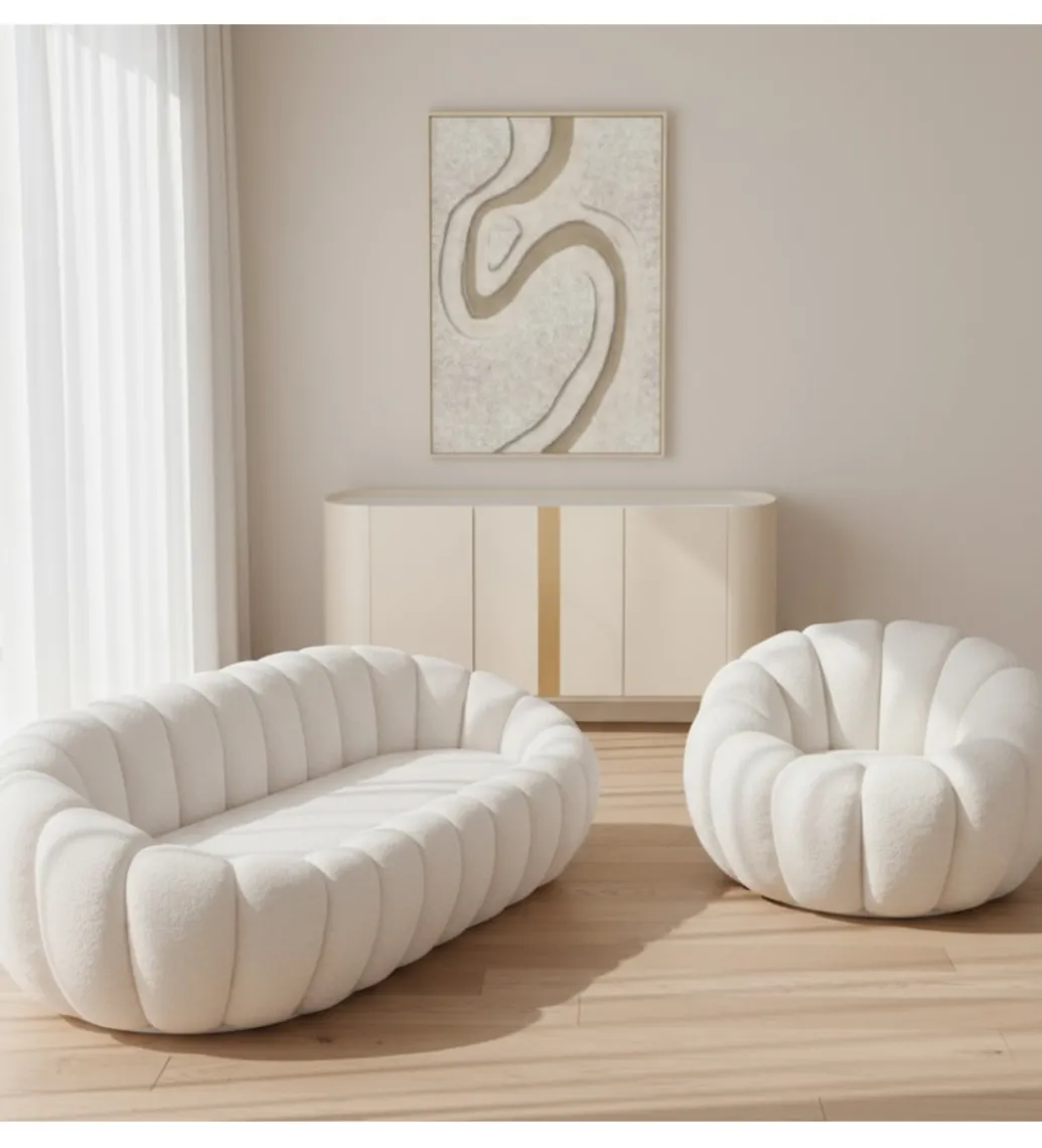 Sofa PUFETER 199 cm biała*Exclusivas New