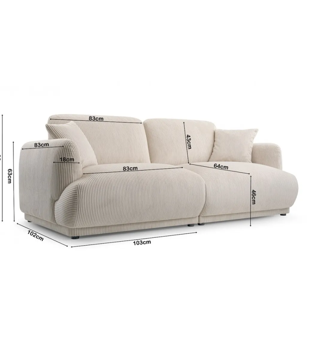 Sofa RABETASO 191 cm terakota*MEB-K Polski Design Best