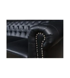 Sofa RONNI Chesterfield 205 cm czarna*Invicta Interior Outlet