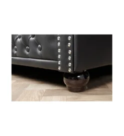 Sofa RONNI Chesterfield 205 cm czarna*Invicta Interior Outlet
