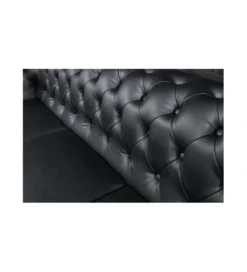 Sofa RONNI Chesterfield 205 cm czarna*Invicta Interior Outlet