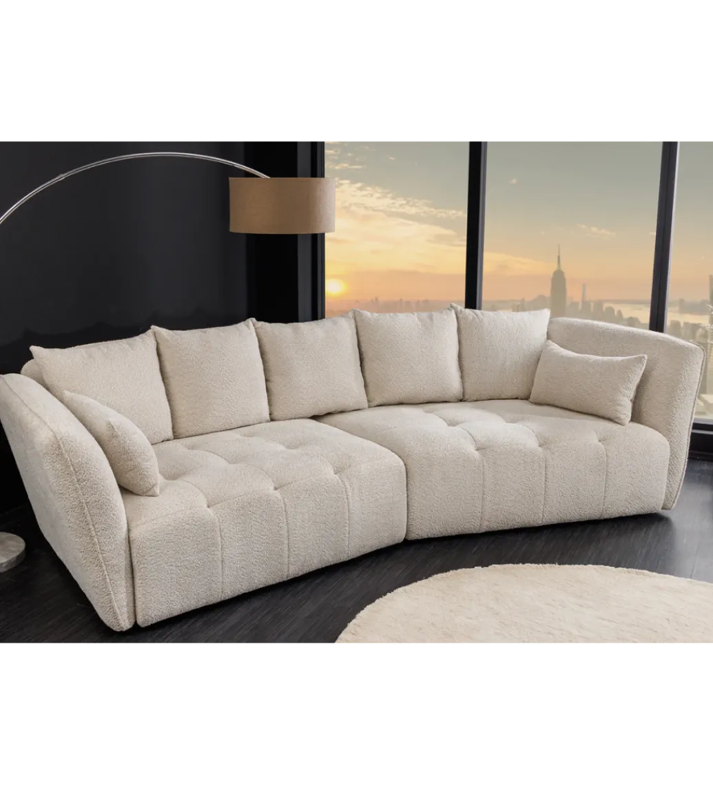 Sofa ROYAL 295 cm XL bouclé szampański beż*Invicta Interior Clearance