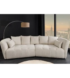 Sofa ROYAL 295 cm XL bouclé szampański beż*Invicta Interior Clearance