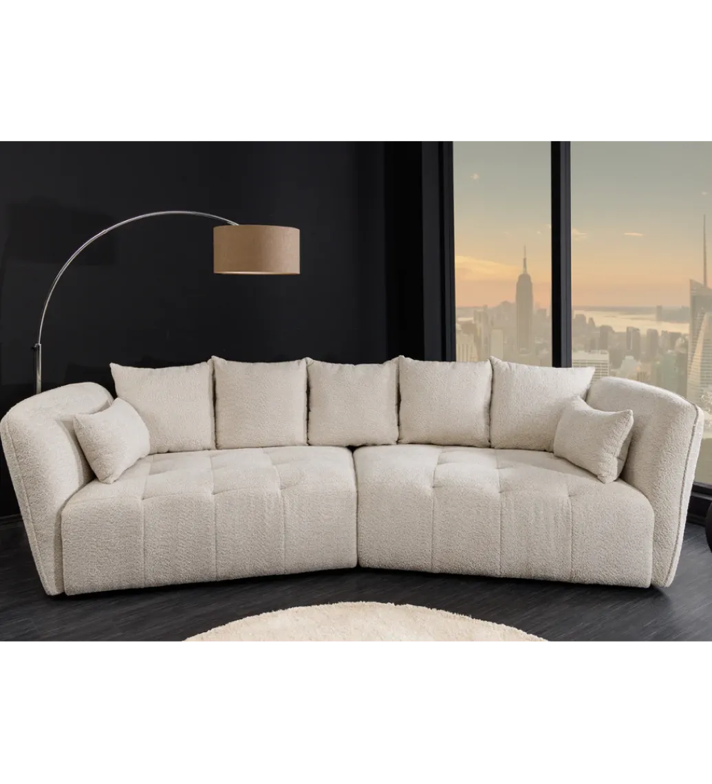 Sofa ROYAL 295 cm XL bouclé szampański beż*Invicta Interior Clearance