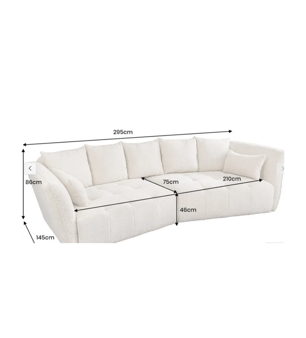 Sofa ROYAL 295 cm XL bouclé szampański beż*Invicta Interior Clearance