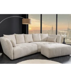 Sofa ROYAL 295 cm XL bouclé szampański beż*Invicta Interior Clearance