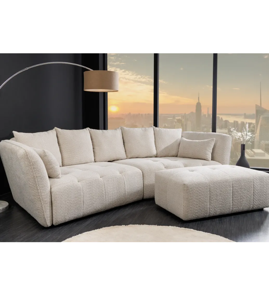 Sofa ROYAL 295 cm XL bouclé szampański beż*Invicta Interior Clearance