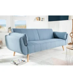 Sofa Rozkładana BELLA 215 Cm Jasnoniebieska Puella*Invicta Interior New
