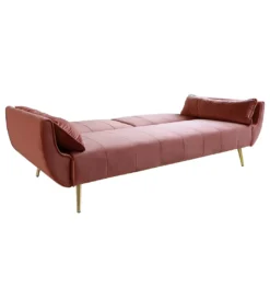Sofa rozkładana BELLA 215 cm różany aksamit Puella*Invicta Interior Best