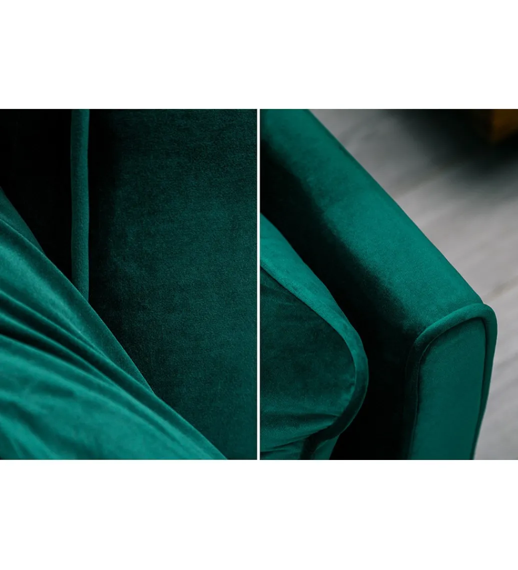 Sofa rozkładana BELLA II 215 cm zielony aksamit Puella*Invicta Interior Discount