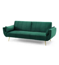 Sofa rozkładana BELLA II 215 cm zielony aksamit Puella*Invicta Interior Discount