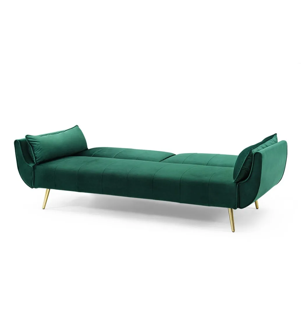 Sofa rozkładana BELLA II 215 cm zielony aksamit Puella*Invicta Interior Discount