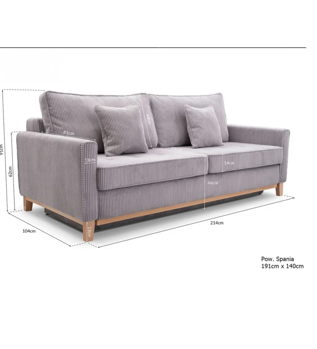 Sofa rozkładana DANILO 214 cm z funkcją spania*Kmeble Best