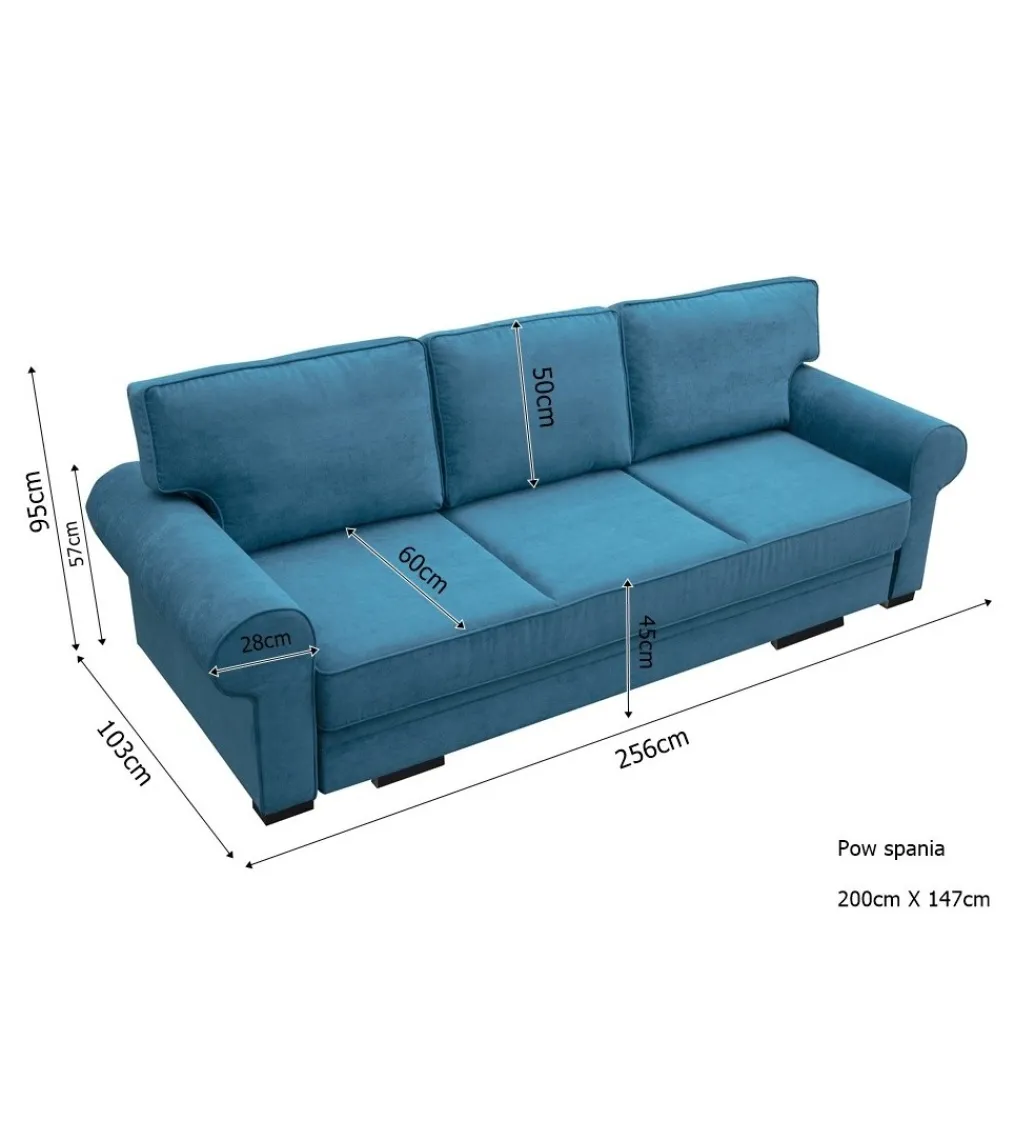 Sofa rozkładana DENVO 256 cm z funkcją spania*Kmeble Clearance