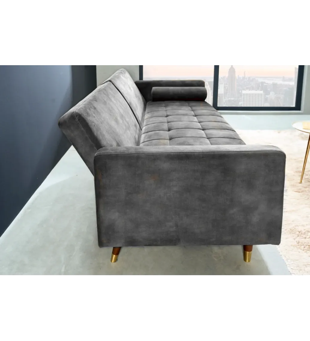Sofa rozkładana MANILLA 196 cm ciemnoszara*Invicta Interior - przedsprzedaż New