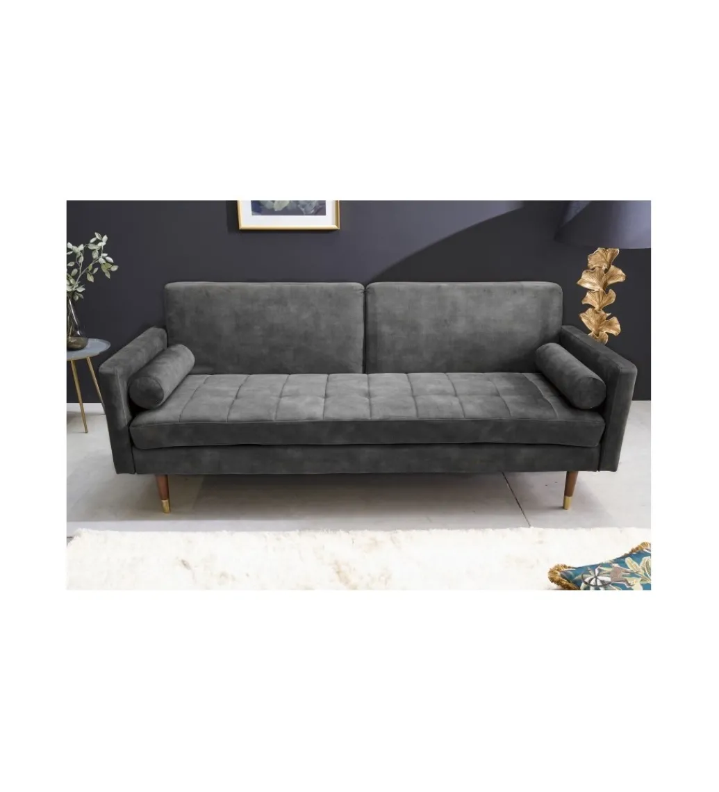 Sofa rozkładana MANILLA 196 cm ciemnoszara*Invicta Interior - przedsprzedaż New