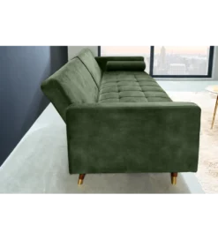 Sofa rozkładana MANILLA 196 cm ciemnozielona*Invicta Interior - przedsprzedaż New