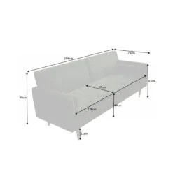 Sofa rozkładana MANILLA 196 cm ciemnozielona*Invicta Interior - przedsprzedaż New