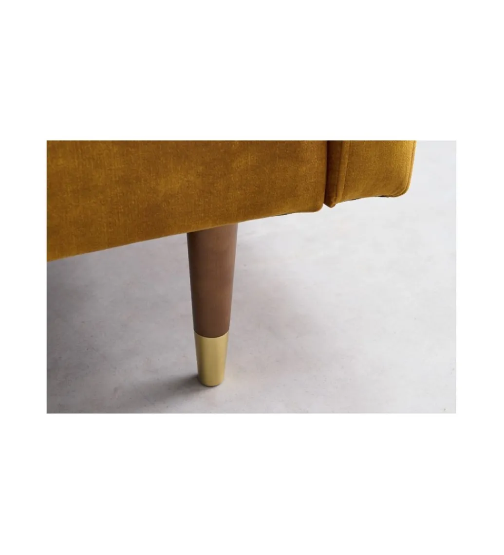 Sofa rozkładana MANILLA 196 cm musztardowo-żółta*Invicta Interior - przedsprzedaż Sale