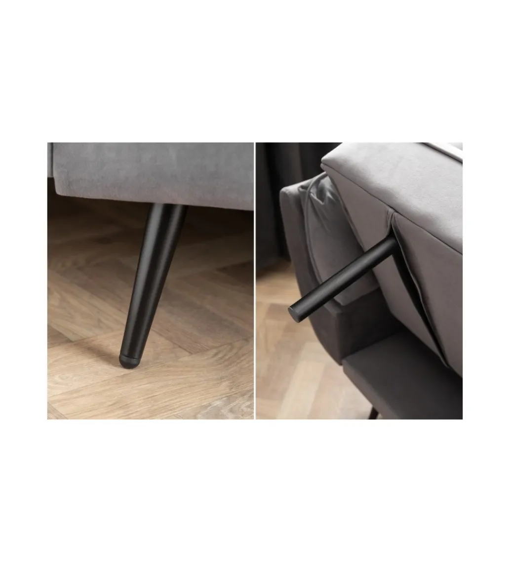 Sofa rozkładana OLIWIA 213 cm szara*Invicta Interior