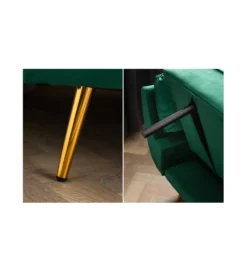 Sofa rozkładana OLIWIA 213 cm szmaragdowo-zielona*Invicta Interior Hot