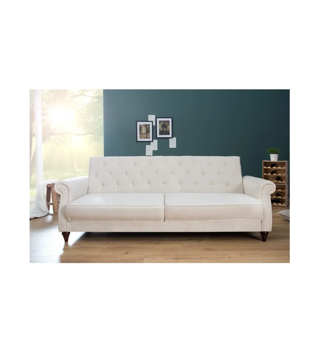 Sofa rozkładana RAYAN 220 cm kremowa*Invicta Interior Best