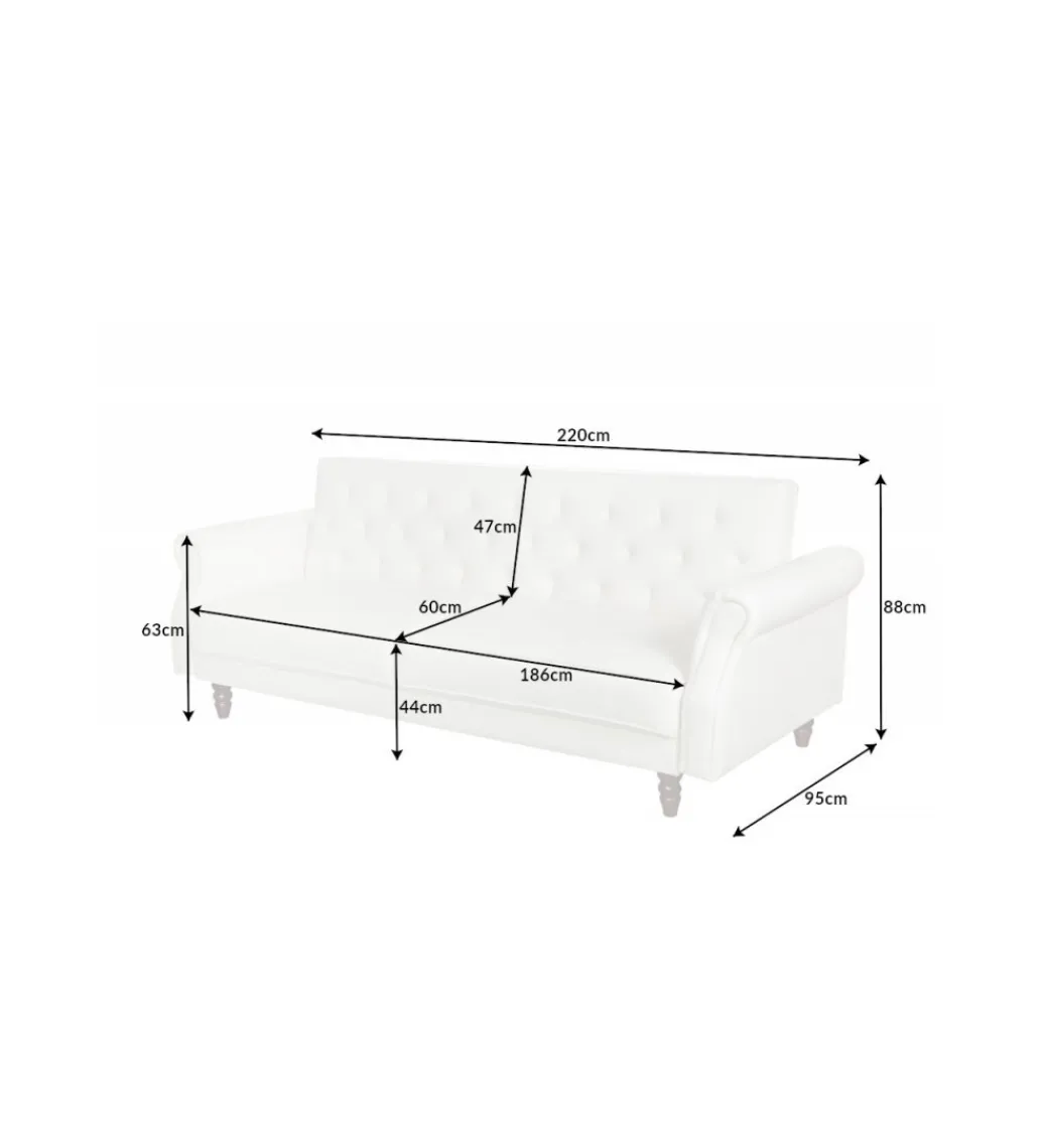 Sofa rozkładana RAYAN 220 cm kremowa*Invicta Interior Best