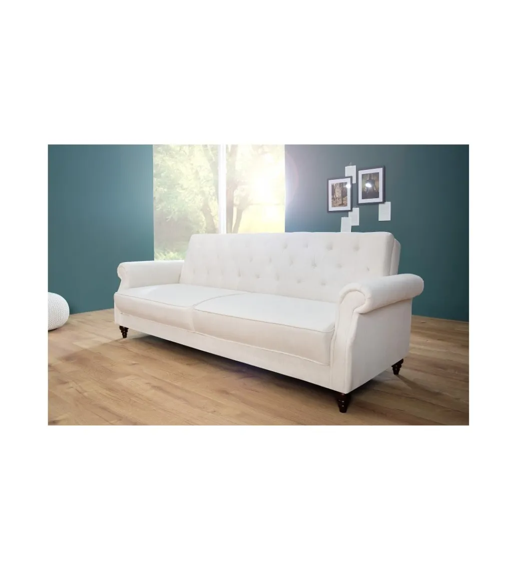 Sofa rozkładana RAYAN 220 cm kremowa*Invicta Interior Best