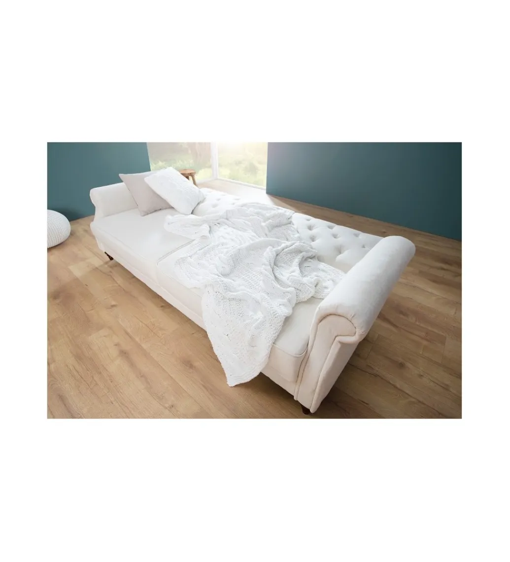 Sofa rozkładana RAYAN 220 cm kremowa*Invicta Interior Best