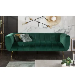 Sofa Scarlett 225 cm szmaragdowa zieleń*Invicta Interior Outlet