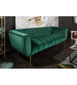 Sofa Scarlett 225 cm szmaragdowa zieleń*Invicta Interior Outlet