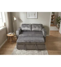 Sofa SMART 140 cm z funkcją spania welwet szary*Invicta Interior - przedsprzedaż Sale