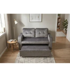 Sofa SMART 140 cm z funkcją spania welwet szary*Invicta Interior - przedsprzedaż Sale
