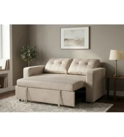 Sofa SMART 140 cm z funkcją spania welwet chmpagne beżowa*Invicta Interior - przedsprzedaż Best