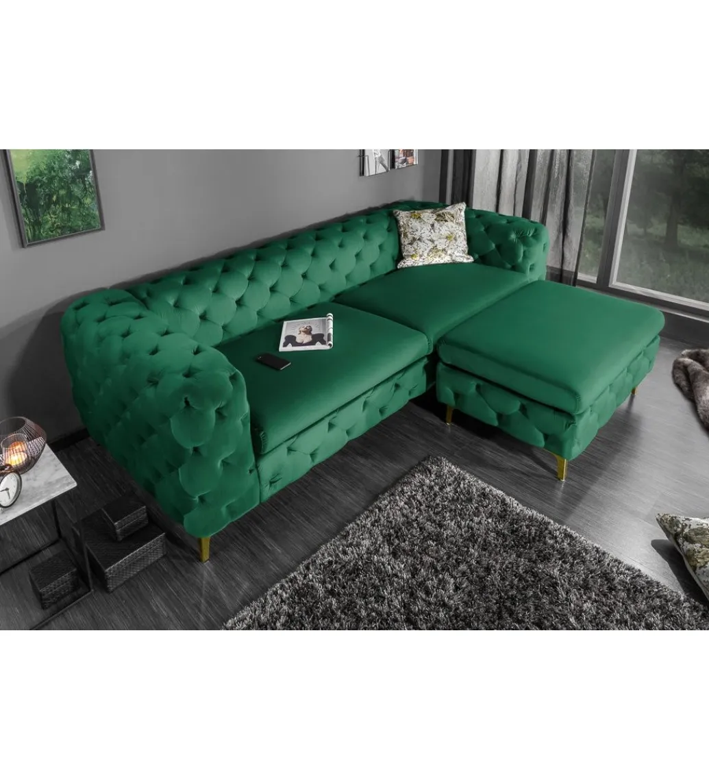 Sofa SOFIJA 240 cm szmaragdowa zieleń*Invicta Interior Best