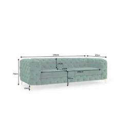 Sofa SOFIJA 240 cm szmaragdowa zieleń*Invicta Interior Best