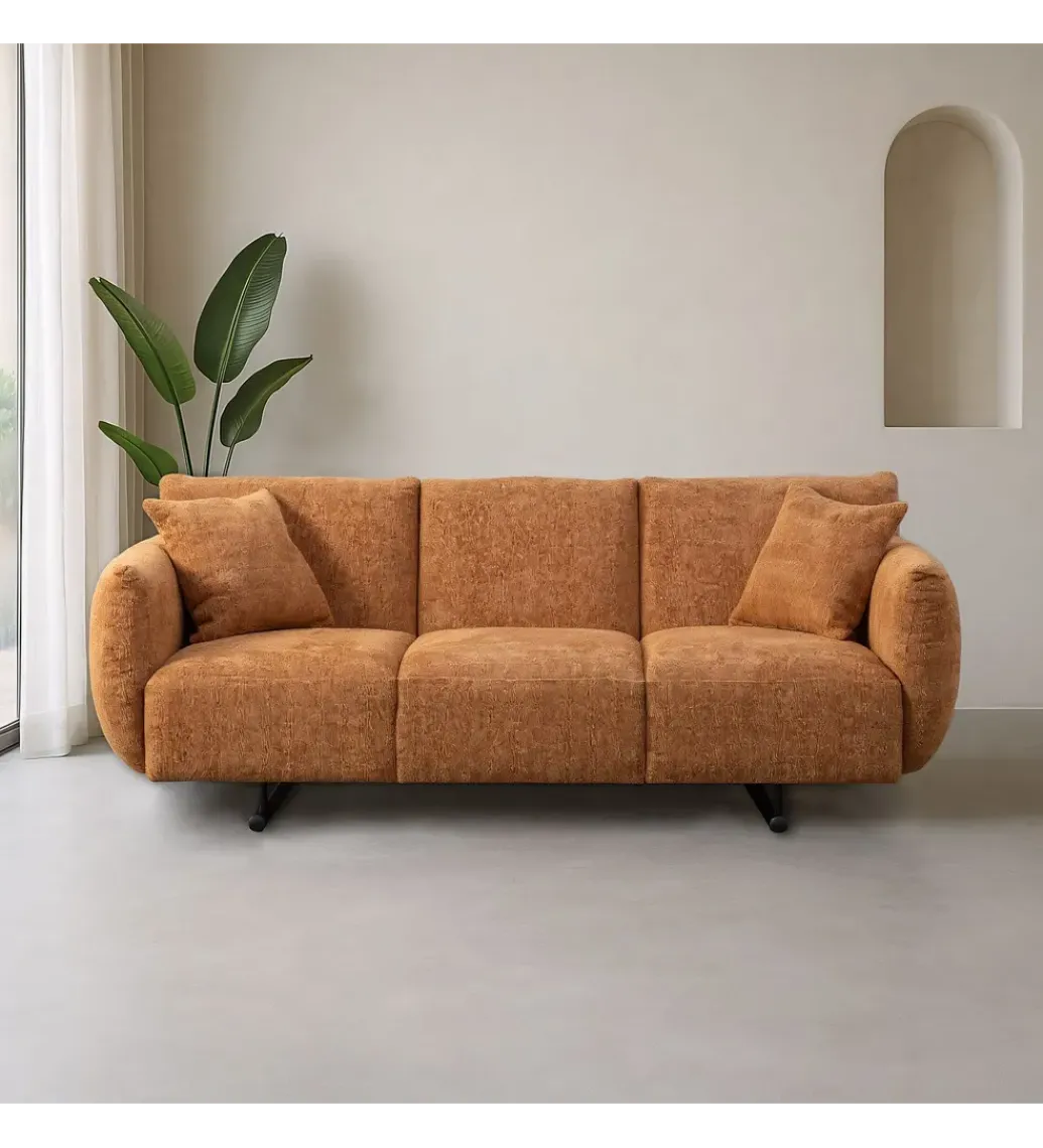 Sofa trzyosobowa MEFO 210 cm terakota*DENZO Discount
