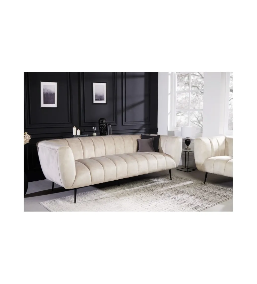 Sofa trzyosobowa Scarlett 225 cm szampański beż*Invicta Interior Clearance