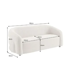 Sofa VOQUE 200 cm chenille beżowa*Invicta Interior Online